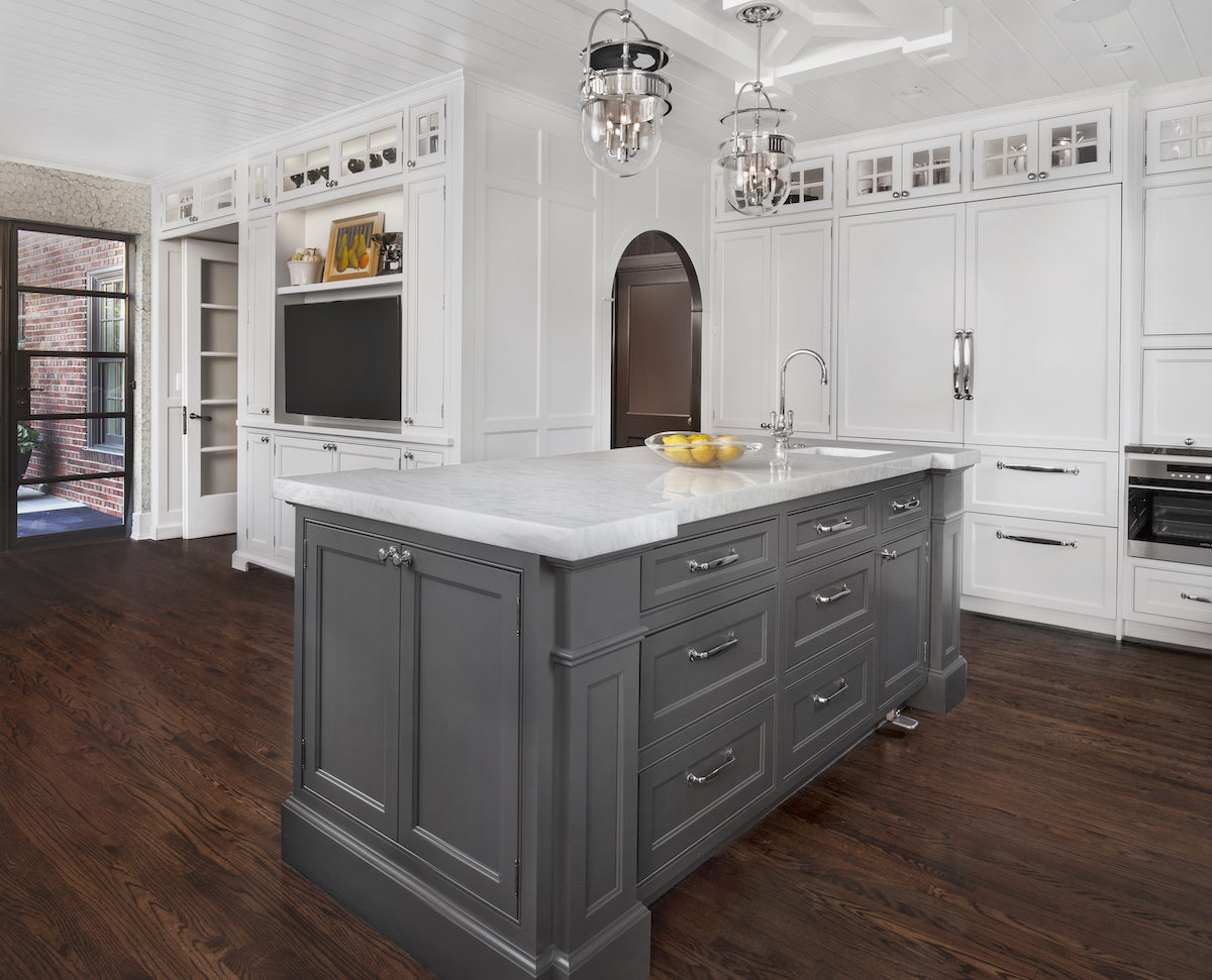 Kitchen Island Grey Cabinets